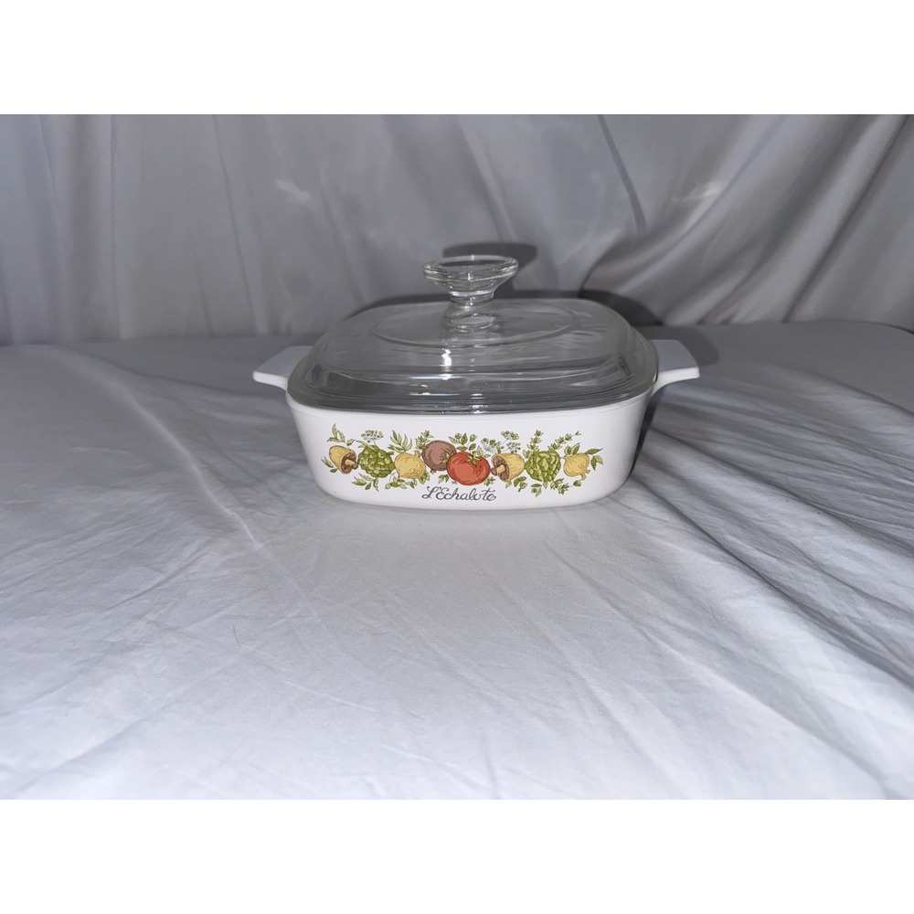 Corning Ware Casserole Dish A-1-B L'Echalote Spice O' Life Cottagecore MCM Retro